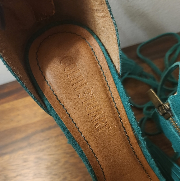 Colin Stuart | Suede Lace-Up Tasseled Gladiator Heels - Picture 6 of 8